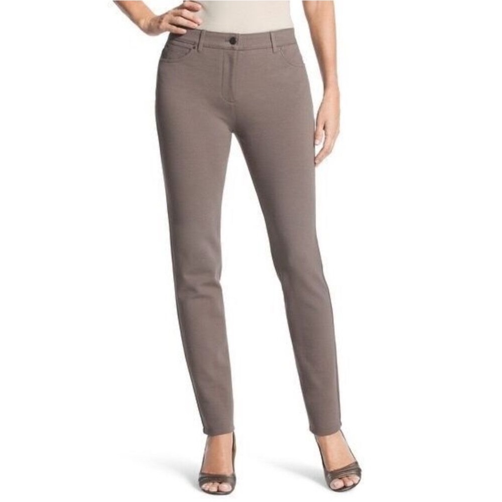 Chico’s So Slimming Peyton Taupe Straight Leg Pants Size 00R XS Reg 2/4